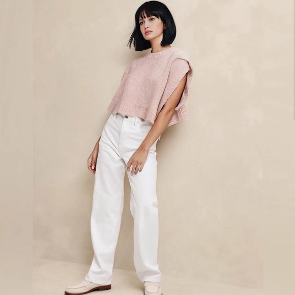 NWT! Banana Republic Optic White Surplus Relaxed Straight Jean 💙 - Picture 1 of 7